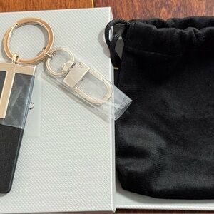 Black and Gold Keychain with Velvet Pouch